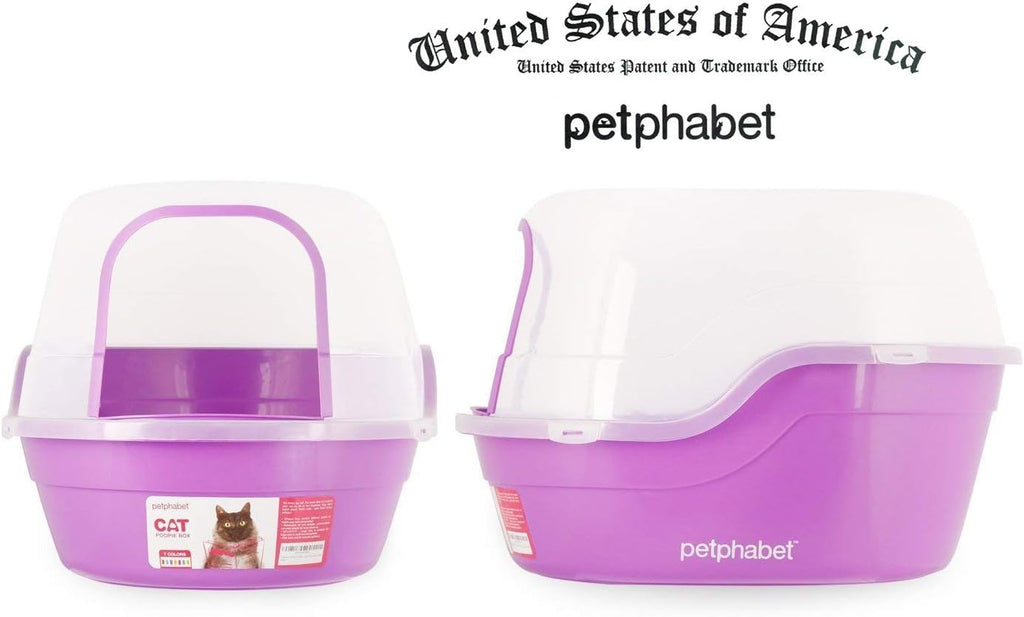 Covered Litter Box, Jumbo Hooded Cat Litter Box Holds up to Two Small Cats Simultaneously,Extra Large Purple by Petphabet