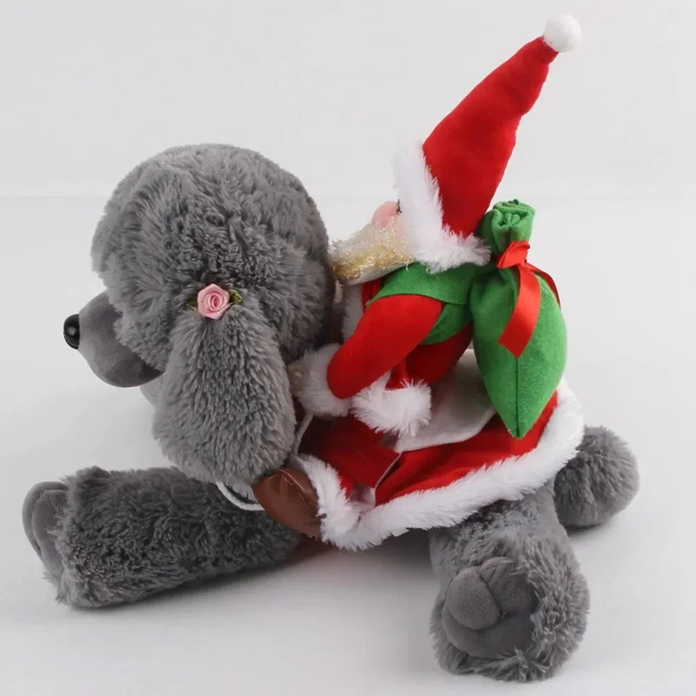 Christmas Dog Costume Funny Christmas Santa Claus Riding on Dog Pet Cat Holiday Outfit Clothes Dressing up for Halloween Xmas