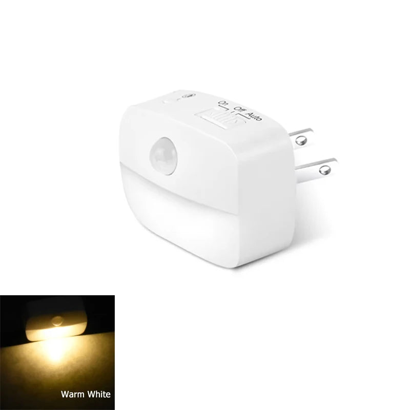 LED Night Light EU Plug In Smart Motion Sensor Light 220V Wall Lamp for Home Aisle WC Hallway Stair Kitchen Bedroom Night Lamp
