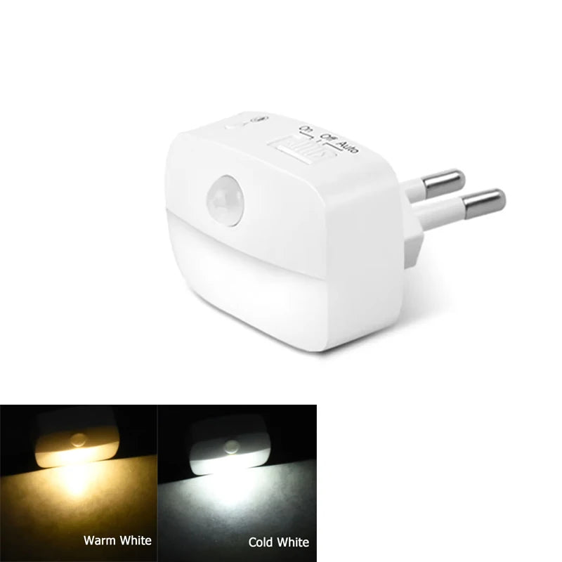 LED Night Light EU Plug In Smart Motion Sensor Light 220V Wall Lamp for Home Aisle WC Hallway Stair Kitchen Bedroom Night Lamp