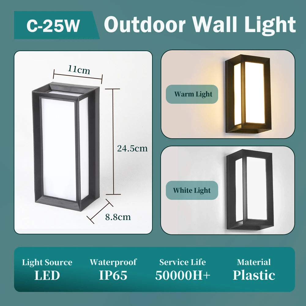 LED Wall Light Outdoor Waterproof ip65 Energy Saving Light Indoor For Garden Corridor Balcony Decor Wall Lamp
