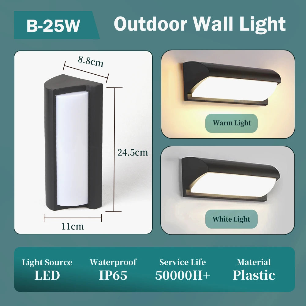 LED Wall Light Outdoor Waterproof ip65 Energy Saving Light Indoor For Garden Corridor Balcony Decor Wall Lamp