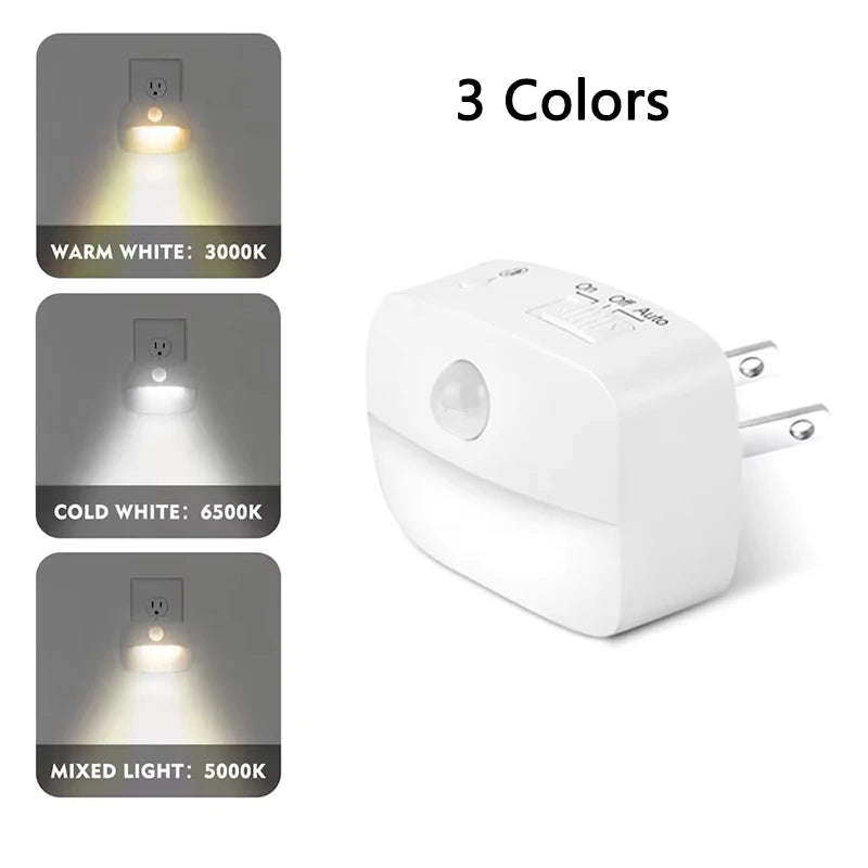 LED Night Light EU Plug In Smart Motion Sensor Light 220V Wall Lamp for Home Aisle WC Hallway Stair Kitchen Bedroom Night Lamp