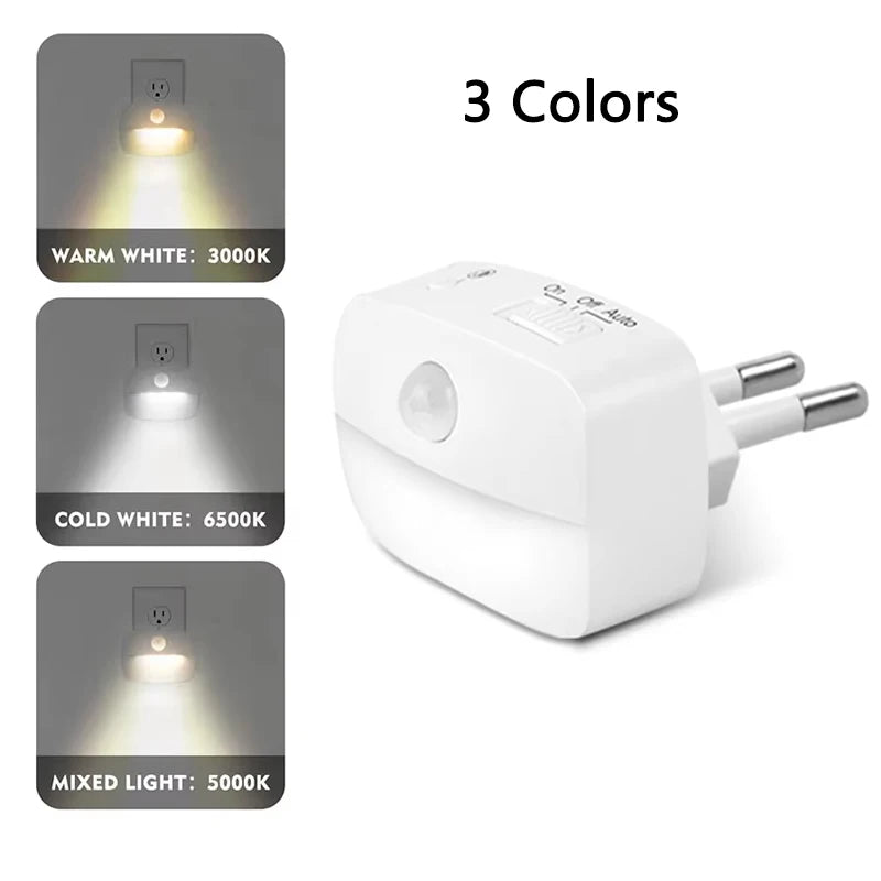 LED Night Light EU Plug In Smart Motion Sensor Light 220V Wall Lamp for Home Aisle WC Hallway Stair Kitchen Bedroom Night Lamp