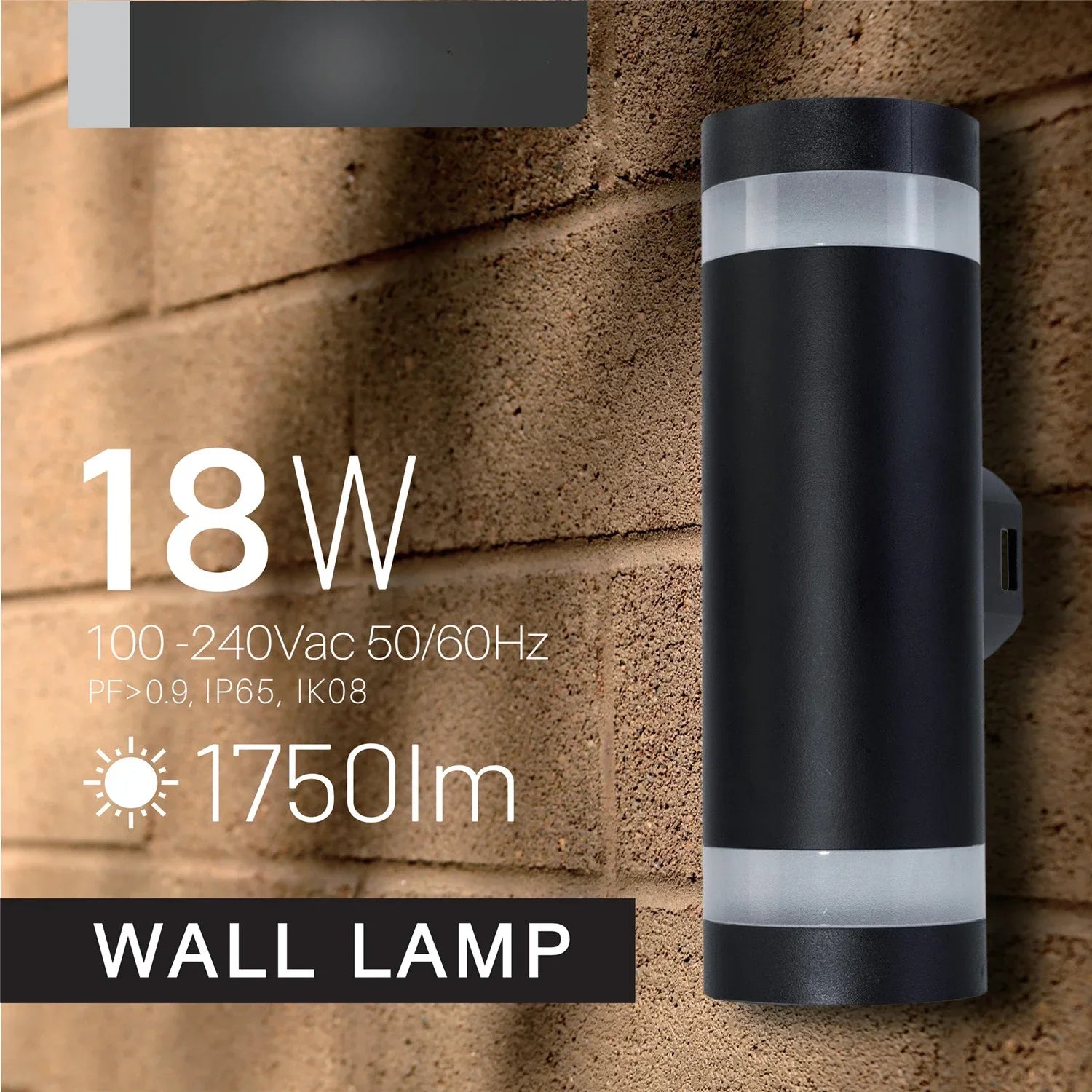 LED 18W Wall Light Fixture, IP65  Sconces for Outdoors, Up/Down Exterior  Mount Hardwired Lamp, 3CCT Color Turnable