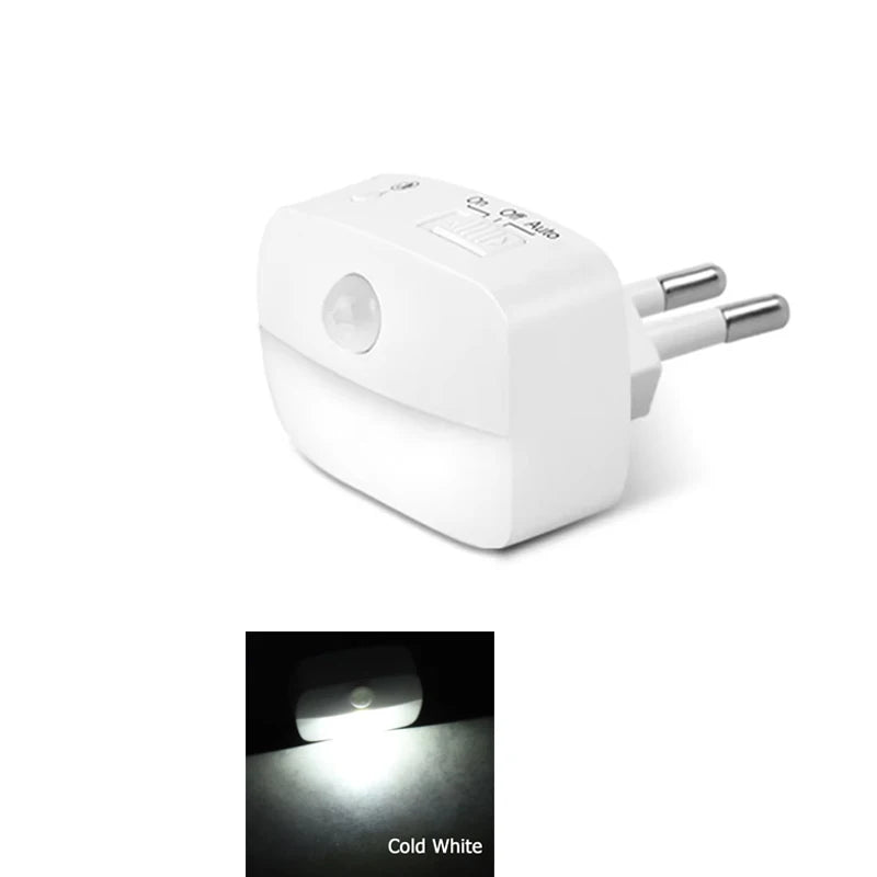 LED Night Light EU Plug In Smart Motion Sensor Light 220V Wall Lamp for Home Aisle WC Hallway Stair Kitchen Bedroom Night Lamp
