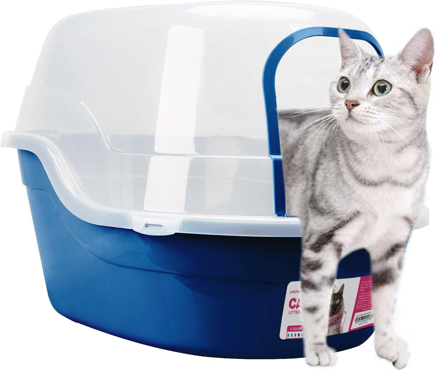 Covered Litter Box, Jumbo Hooded Cat Litter Box Holds up to Two Small Cats Simultaneously,Extra Large Purple by Petphabet