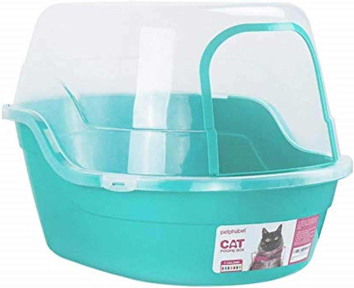 Covered Litter Box, Jumbo Hooded Cat Litter Box Holds up to Two Small Cats Simultaneously,Extra Large Purple by Petphabet